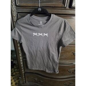 Organic Generation Grey Bow Christian Faith Graphic Tee Shirt Small P9631